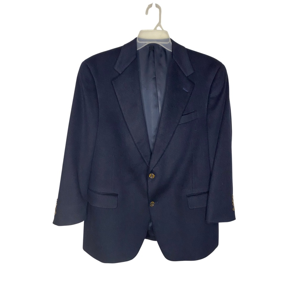 Austin Reed London Mens Black Cashmere Blazer 2 Button Sport Coat 41S